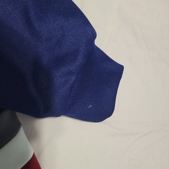 Vintage Spalding Track Polyester Jacket Red White Blue Grey Size M - Picture 2 of 8